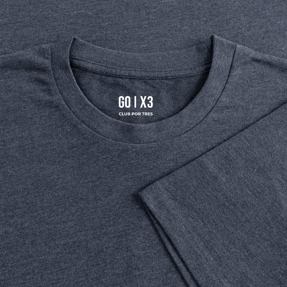 Por Tres Vertical – Off-Court Dark Edition – Men - heather denim